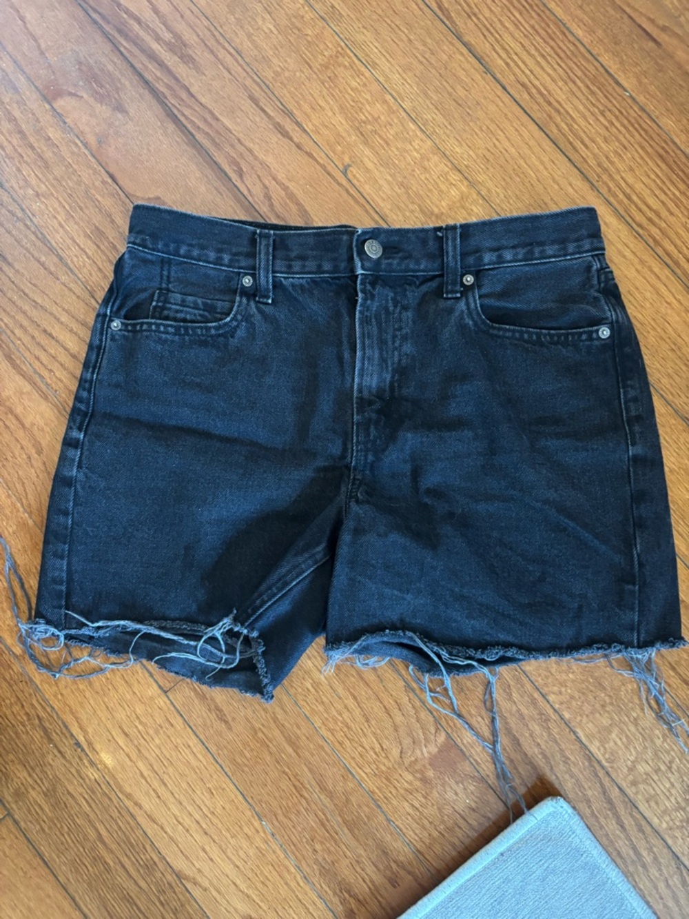 Old Navy Black Distressed Denim Cutoff Shorts